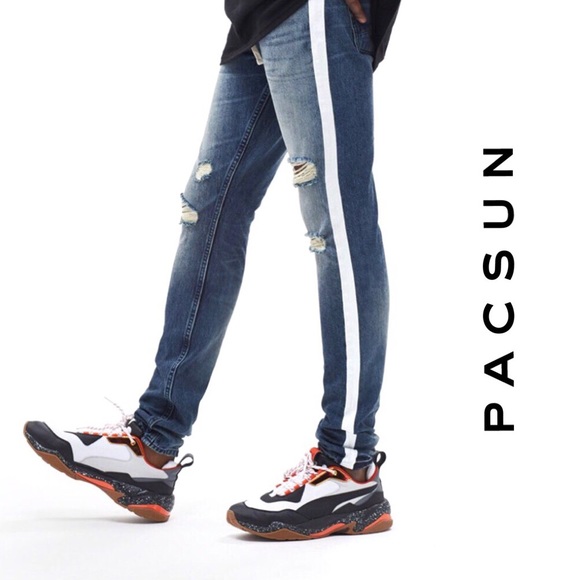 PacSun Other - Pacsun Destroyed Skinny Side Stripe Jeans 28x32